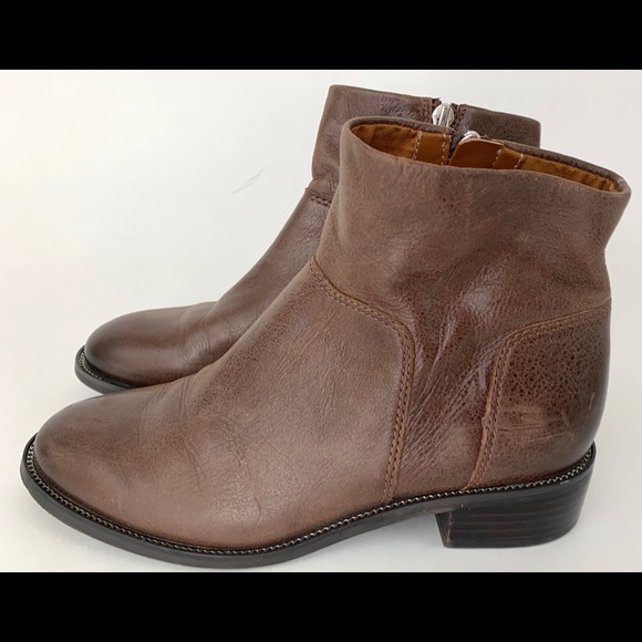 franco sarto harmona leather double side zip bootie